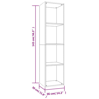 Boekenkast/Tv-Meubel Bewerkt Hout 36 x 30 x 143 cm Betongrijs