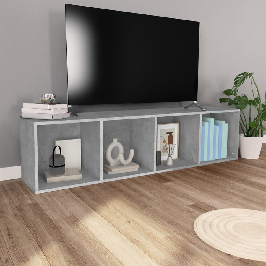 Boekenkast/Tv-Meubel Bewerkt Hout 36 x 30 x 143 cm Betongrijs