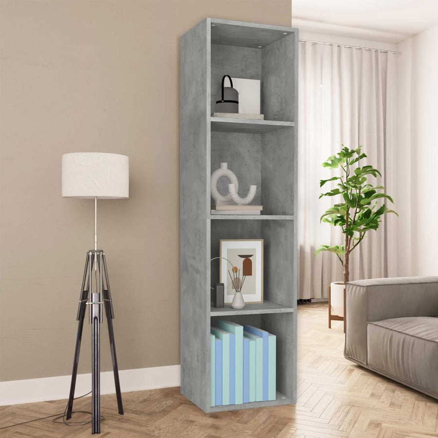 Boekenkast/Tv-Meubel Bewerkt Hout 36 x 30 x 143 cm Betongrijs