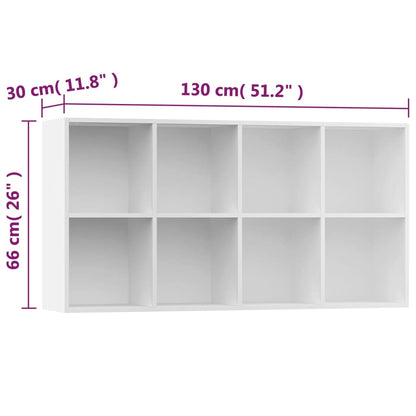 Boekenkast/Dressoir Bewerkt Hout 66 x 30 x 130 cm Wit