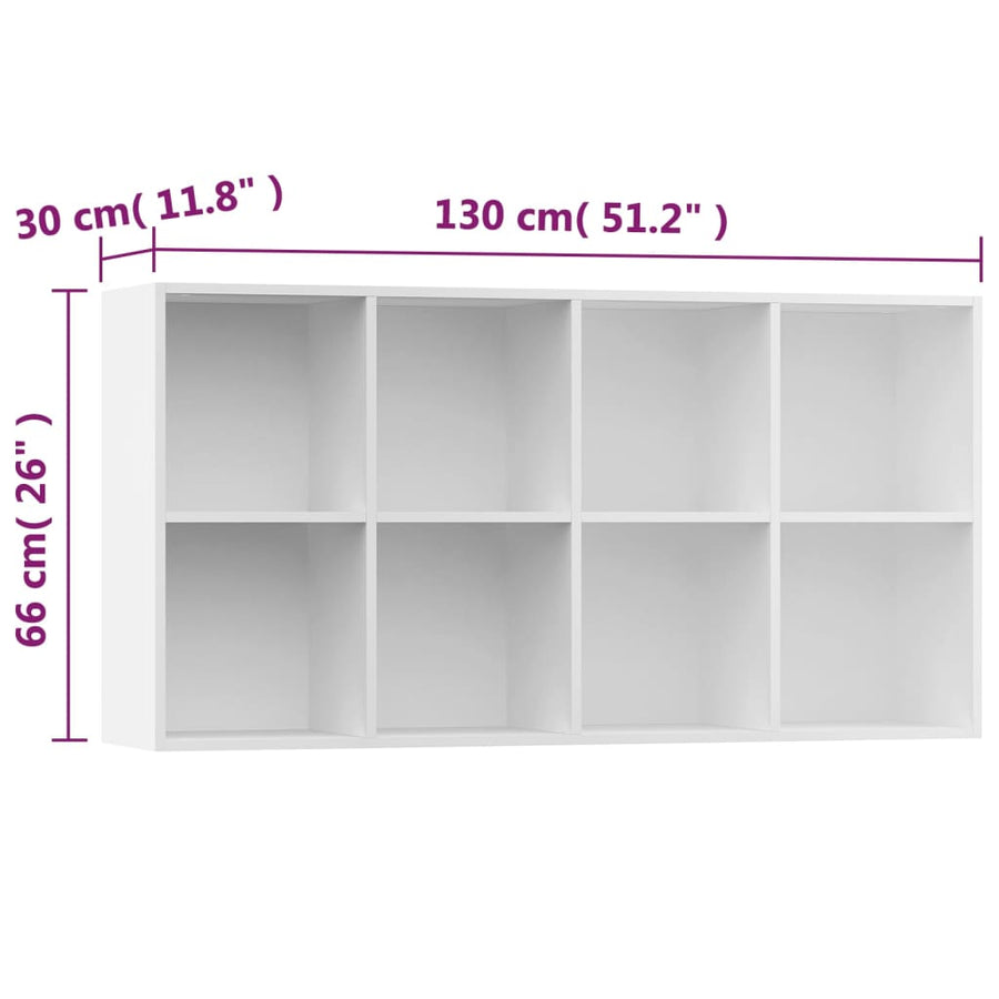 Boekenkast/Dressoir Bewerkt Hout 66 x 30 x 130 cm Wit