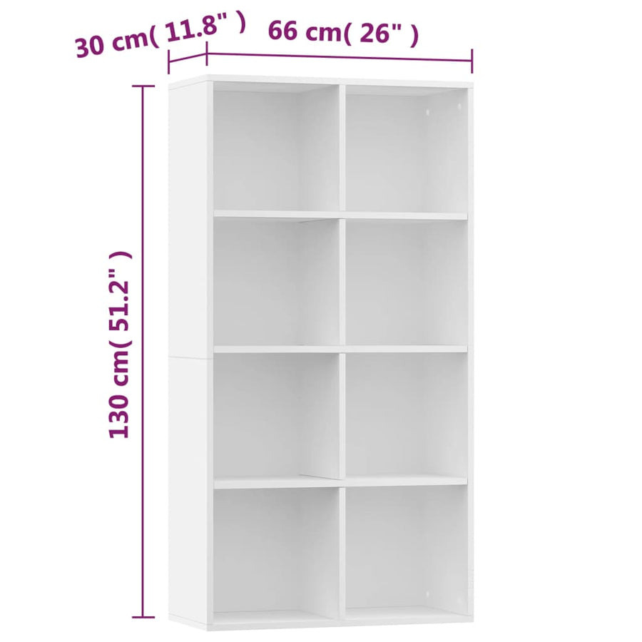 Boekenkast/Dressoir Bewerkt Hout 66 x 30 x 130 cm Wit