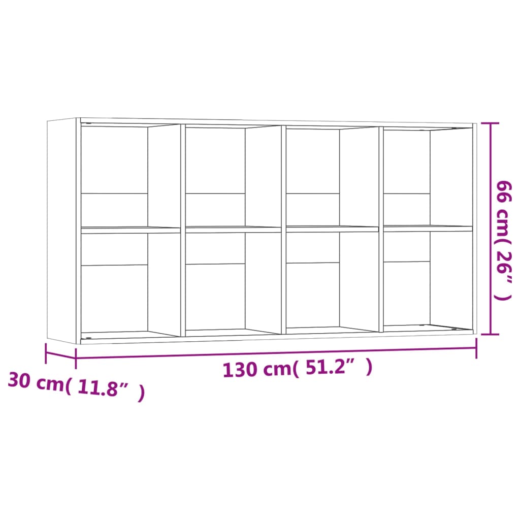 Boekenkast/Dressoir Bewerkt Hout 66 x 30 x 130 cm Betongrijs