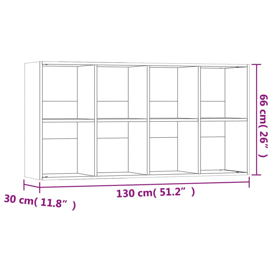 Boekenkast/Dressoir Bewerkt Hout 66 x 30 x 130 cm Betongrijs