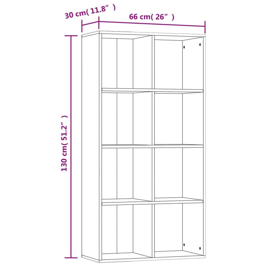 Boekenkast/Dressoir Bewerkt Hout 66 x 30 x 130 cm Betongrijs
