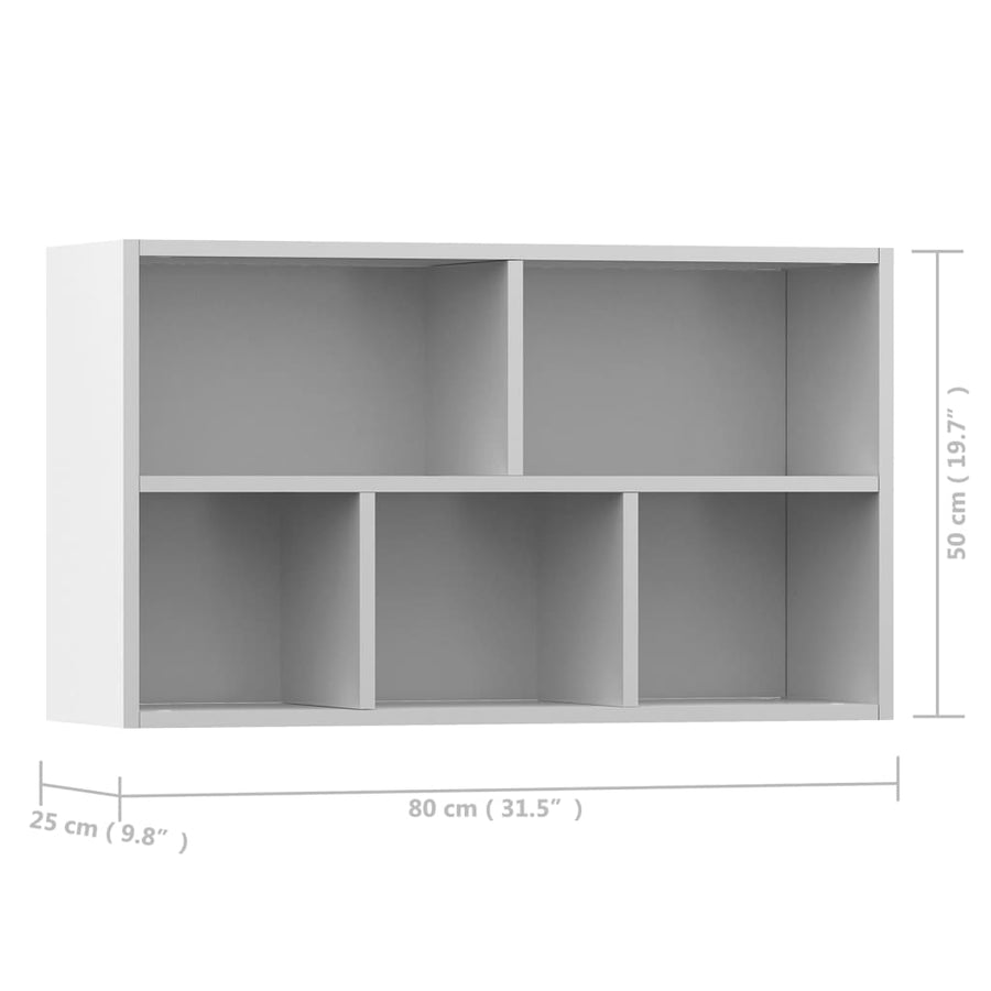 Boekenkast/Dressoir 50X25X80 Cm Spaanplaat Wit