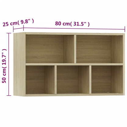 Boekenkast/Dressoir 50X25X80 Cm Spaanplaat Kleurig Sonoma eiken