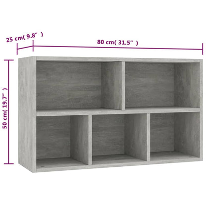 Boekenkast/Dressoir 50X25X80 Cm Spaanplaat Betongrijs