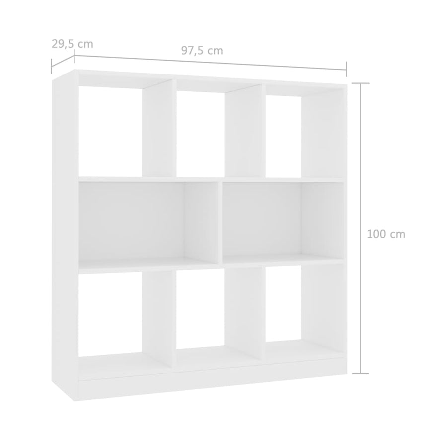 Boekenkast 97,5X29,5X00 Cm Bewerkt Hout Wit