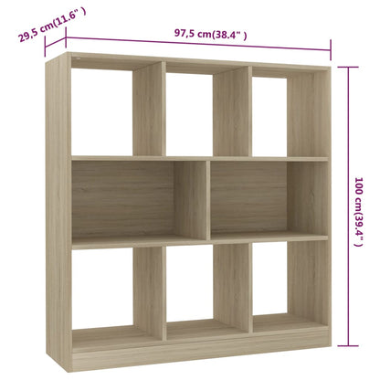 Boekenkast 97,5X29,5X00 Cm Bewerkt Hout Kleurig Sonoma eiken