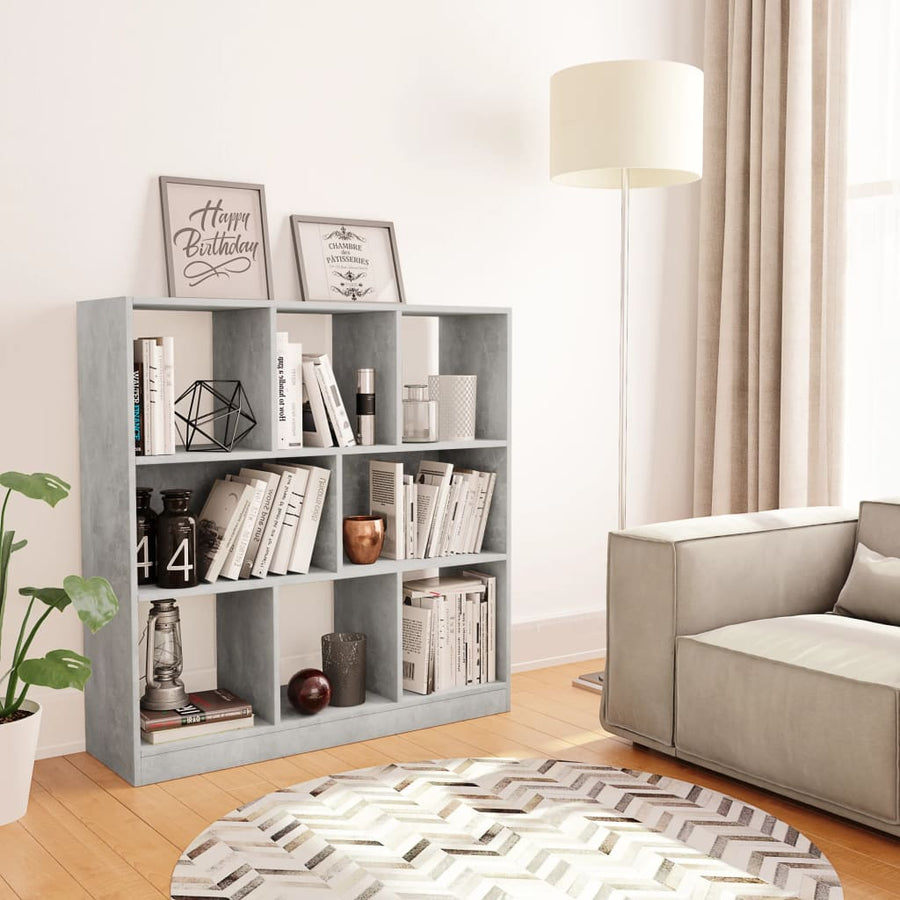 Boekenkast 97,5X29,5X00 Cm Bewerkt Hout Betongrijs