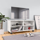 Tv-meubel 90x35x35 cm bewerkt hout wit met wieltjes