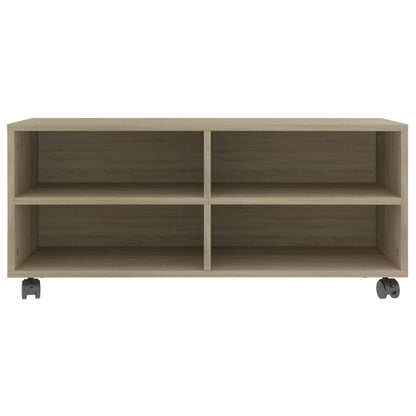 Tv-Meubel Met Wieltjes 90X35X35 Cm Spaanplaat Kleur Sonoma eiken