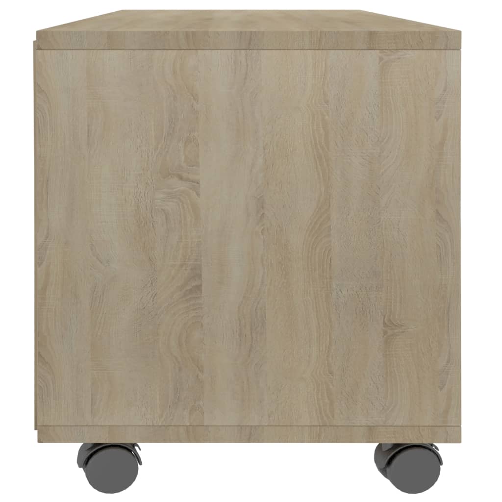 Tv-Meubel Met Wieltjes 90X35X35 Cm Spaanplaat Kleur Sonoma eiken