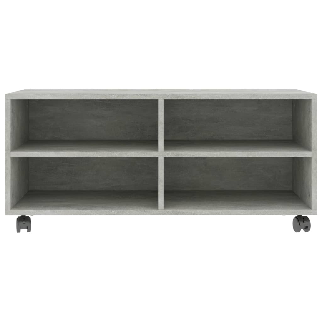 Tv-Meubel Met Wieltjes 90X35X35 Cm Bewerkt Hout Betongrijs