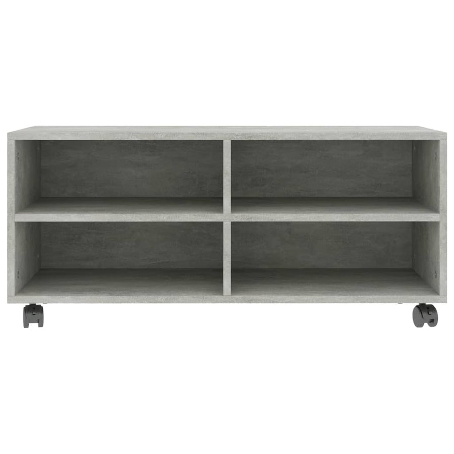 Tv-Meubel Met Wieltjes 90X35X35 Cm Bewerkt Hout Betongrijs