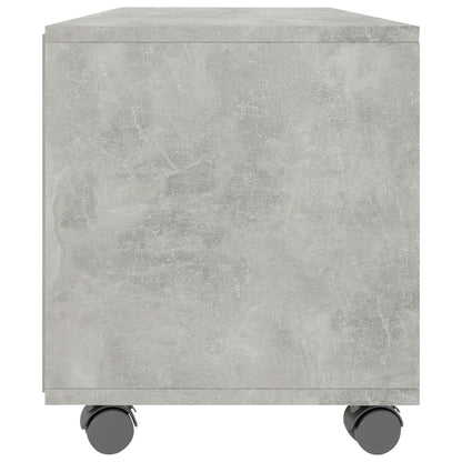 Tv-Meubel Met Wieltjes 90X35X35 Cm Bewerkt Hout Betongrijs