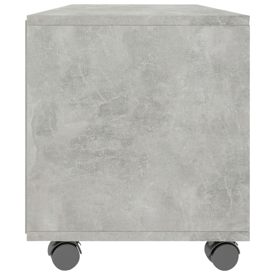 Tv-Meubel Met Wieltjes 90X35X35 Cm Bewerkt Hout Betongrijs