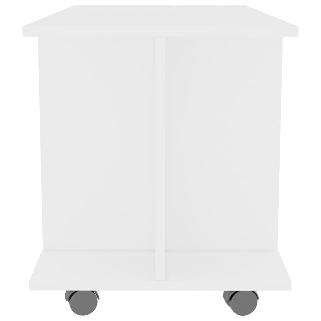 Tv-Meubel Met Wieltjes 80X40X45 Cm Bewerkt Hout Wit