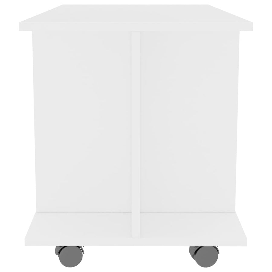 Tv-Meubel Met Wieltjes 80X40X45 Cm Bewerkt Hout Wit