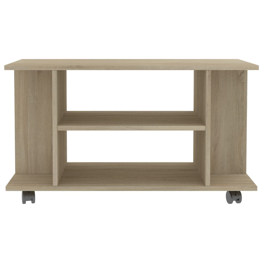 Tv-meubel met wieltjes 80x40x45 cm bewerkt hout sonoma eiken Sonoma eiken