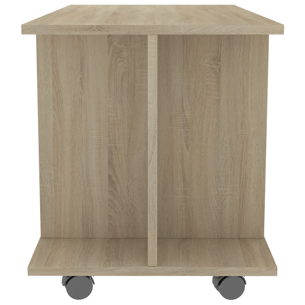 Tv-meubel met wieltjes 80x40x45 cm bewerkt hout sonoma eiken Sonoma eiken