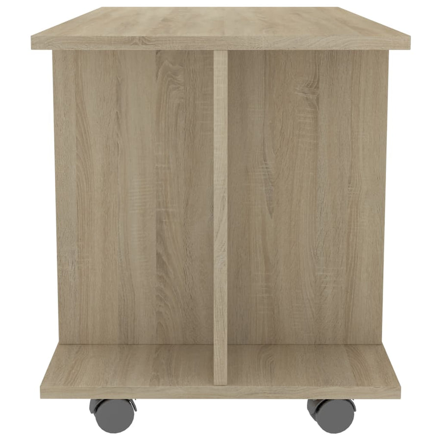 Tv-meubel met wieltjes 80x40x45 cm bewerkt hout sonoma eiken Sonoma eiken