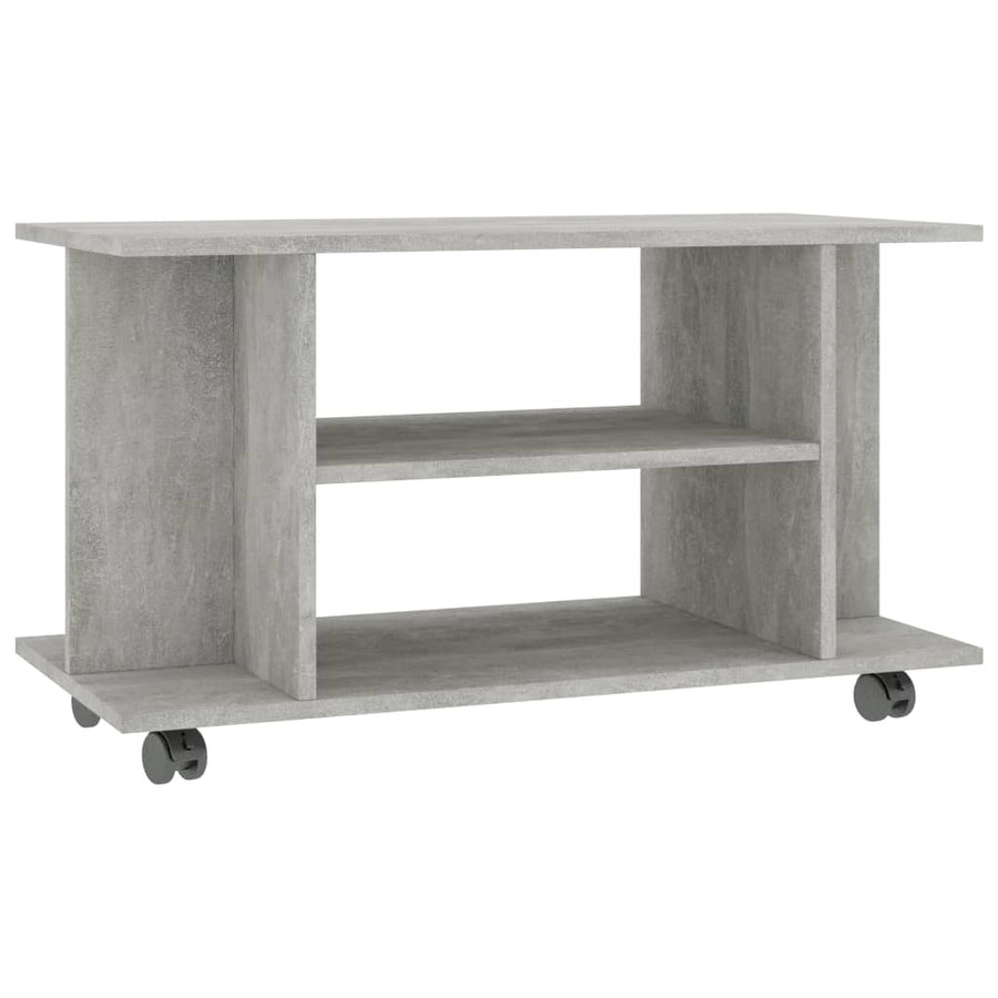 Tv-Meubel Met Wieltjes 80X40X40 Cm Spaanplaat Betongrijs