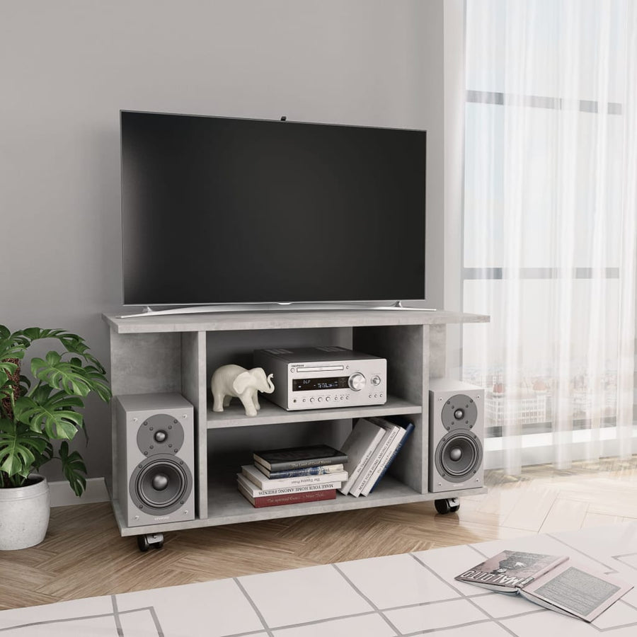 Tv-Meubel Met Wieltjes 80X40X40 Cm Spaanplaat Betongrijs