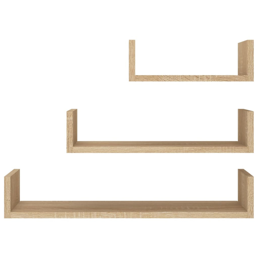 Wandschappen 3 st bewerkt hout sonoma eikenkleurig Sonoma eiken