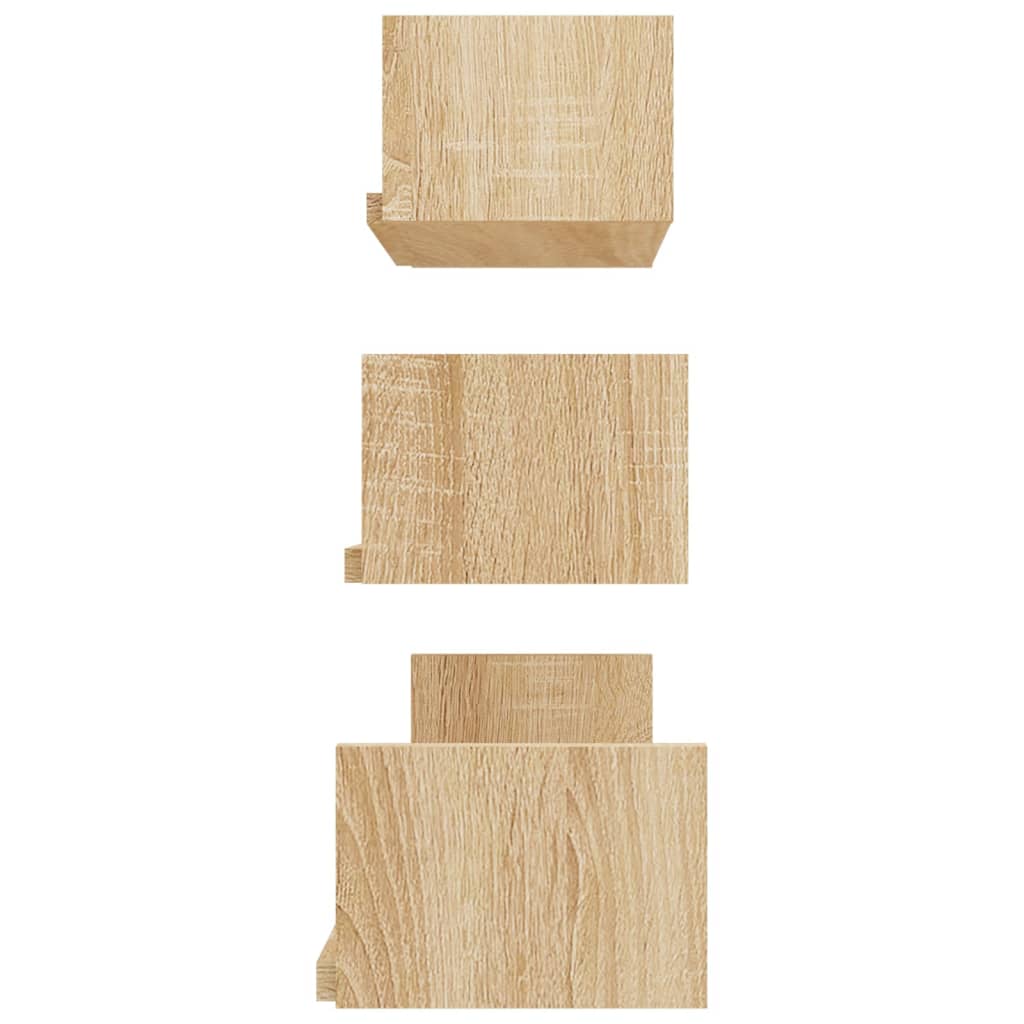 Wandschappen 3 st bewerkt hout sonoma eikenkleurig Sonoma eiken