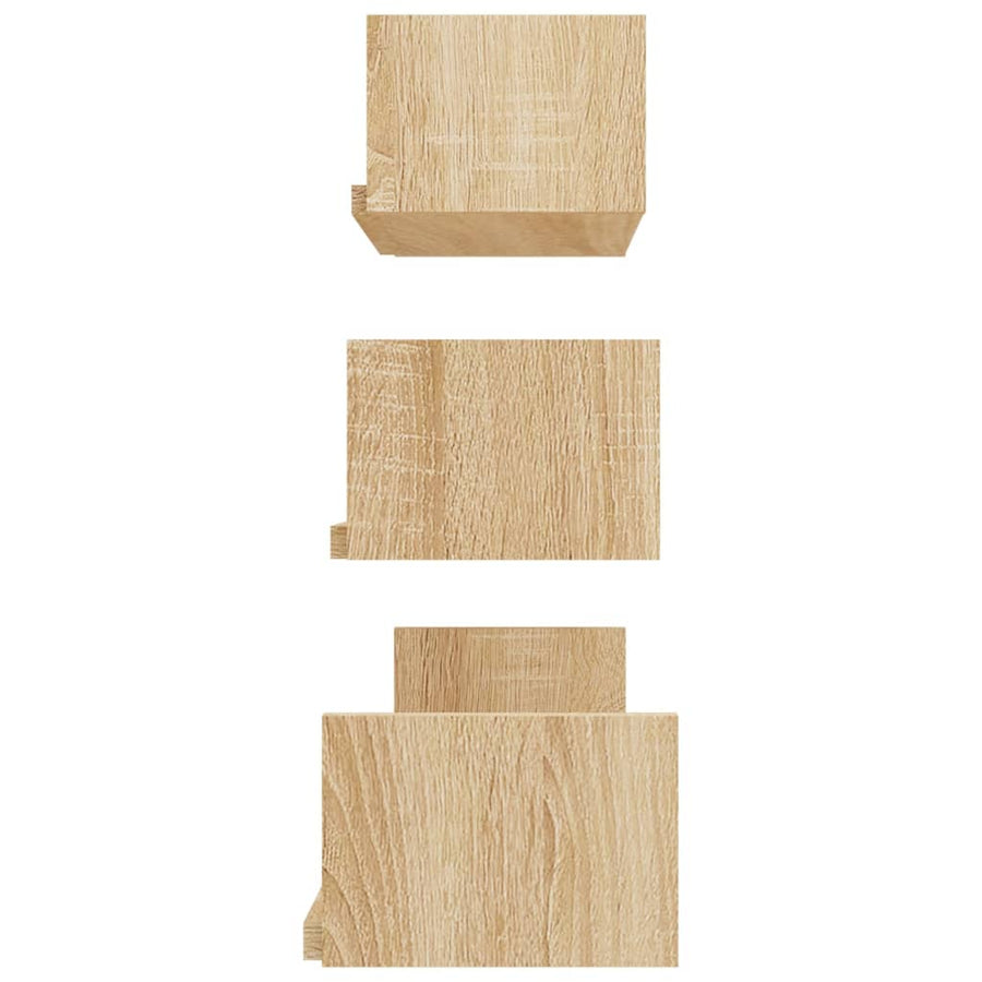 Wandschappen 3 st bewerkt hout sonoma eikenkleurig Sonoma eiken