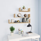 Wall shelves 3 pcs crafted Sonoma oak-colored wood