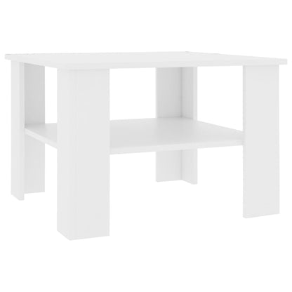 Salontafel 60X60X42 Cm Bewerkt Hout Wit