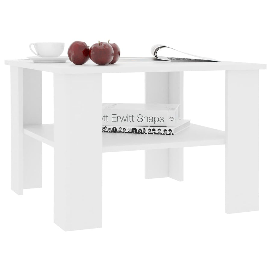 Salontafel 60X60X42 Cm Bewerkt Hout Wit