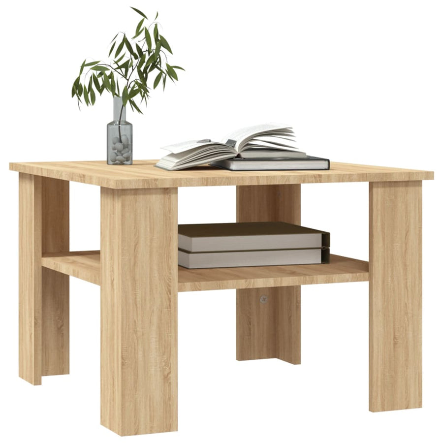 Salontafel 60x60x42 cm bewerkt hout sonoma eikenkleurig Eiken