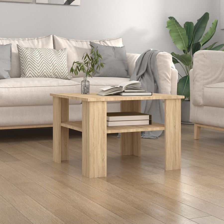 Salontafel 60x60x42 cm bewerkt hout sonoma eikenkleurig Eiken
