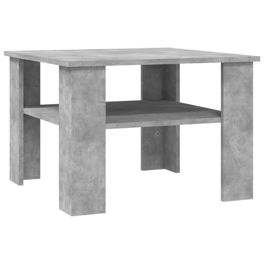 Salontafel 60x60x42 cm bewerkt hout betongrijs Betongrijs