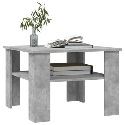 Salontafel 60x60x42 cm bewerkt hout betongrijs Betongrijs