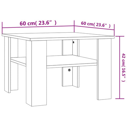 Salontafel 60x60x42 cm bewerkt hout betongrijs Betongrijs