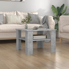 Salontafel 60x60x42 cm bewerkt hout betongrijs