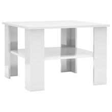 Salontafel 60x60x42 cm bewerkt hout hoogglans wit