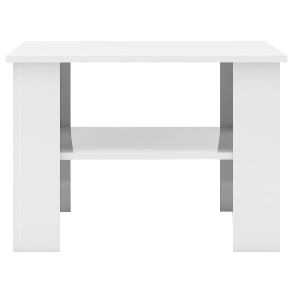 Salontafel 60x60x42 cm bewerkt hout hoogglans wit
