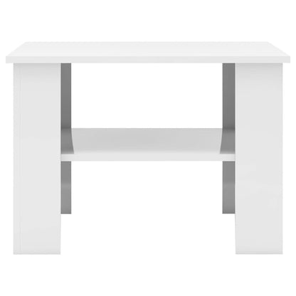 Salontafel 60x60x42 cm bewerkt hout hoogglans wit