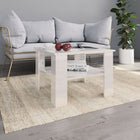 Salontafel 60x60x42 cm wit hoogglans bewerkt hout