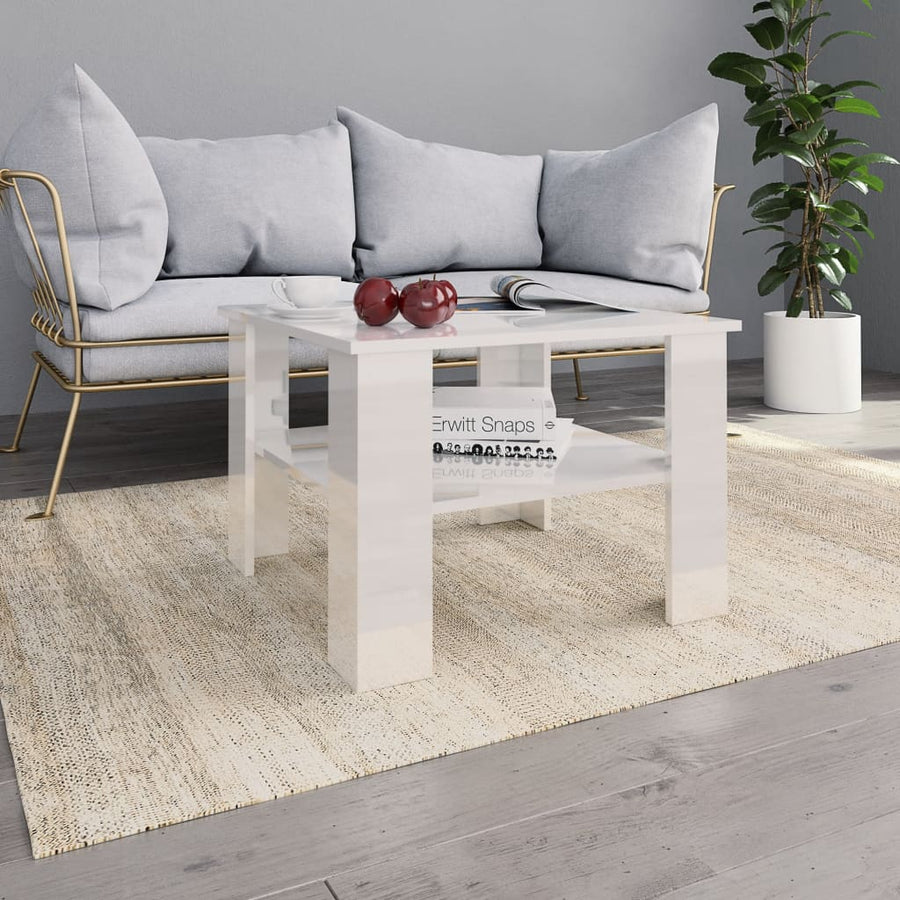 Salontafel 60X60X42 Cm Bewerkt Hout Wit