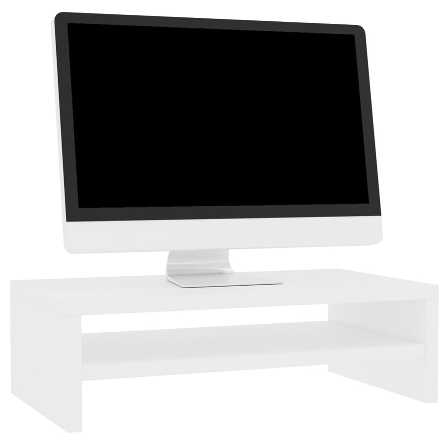 Monitorstandaard 42X24X3 Cm Bewerkt Hout Wit