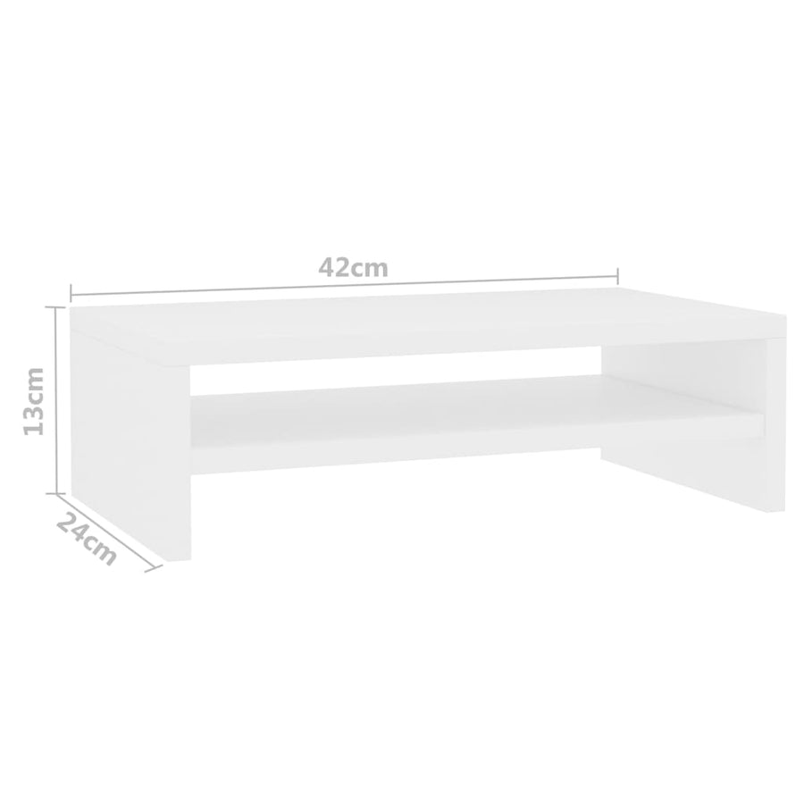 Monitorstandaard 42X24X3 Cm Bewerkt Hout Wit
