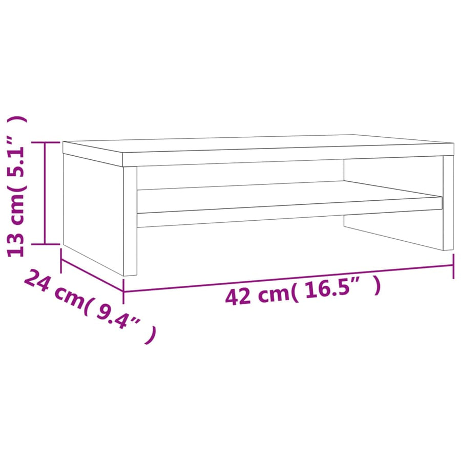 Monitorstandaard 42x24x13 cm bewerkt hout sonoma eikenkleurig Sonoma eiken