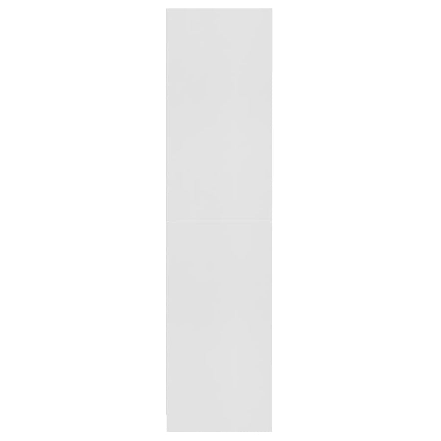 Kledingkast 100x50x200 cm bewerkt hout wit 3 schappen 100 x 50 x 200 cm